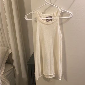 White sleeveless sweater